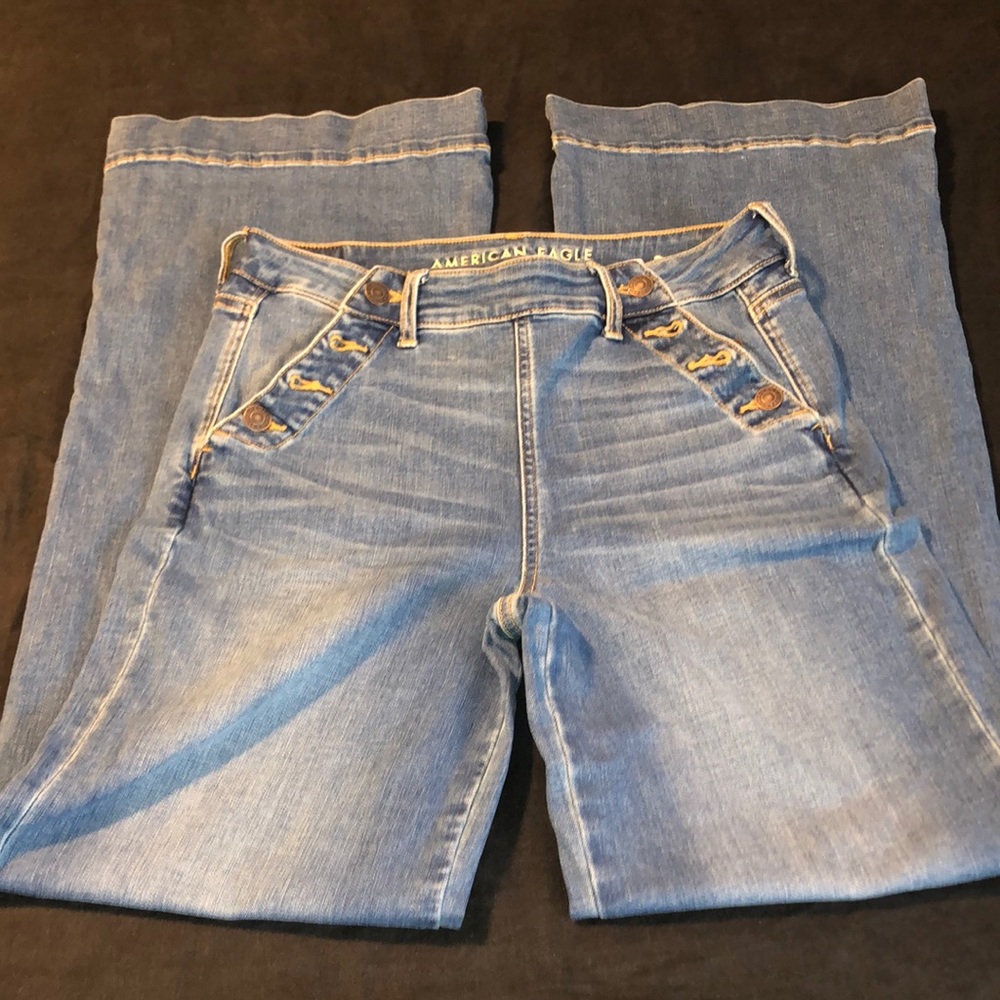 American Eagle Long , Wide Leg , Sailor Jeans.